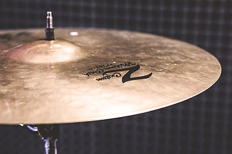 Close-up of Zildjian Medium Crash Cymbal on Stand