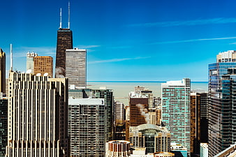 Chicago Skyline with Lake Michigan and Willis Tower