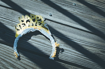 Lonely Happy New Year Tiara on Weathered Wood