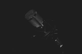 Black and White Studio Microphone Close Up