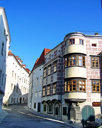 Historic Cobblestone Street in Krems an der Donau, Austria