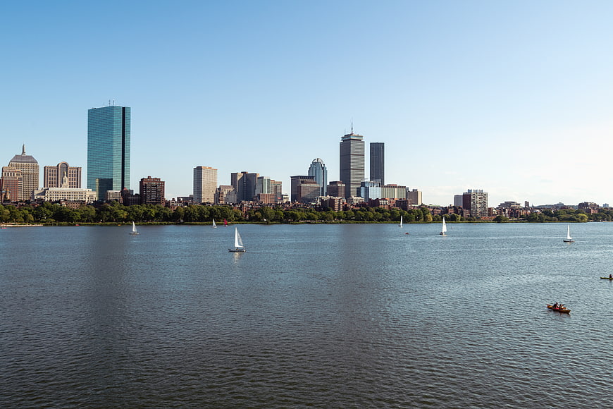 Boston Skyline with Sailboats on the Charles River