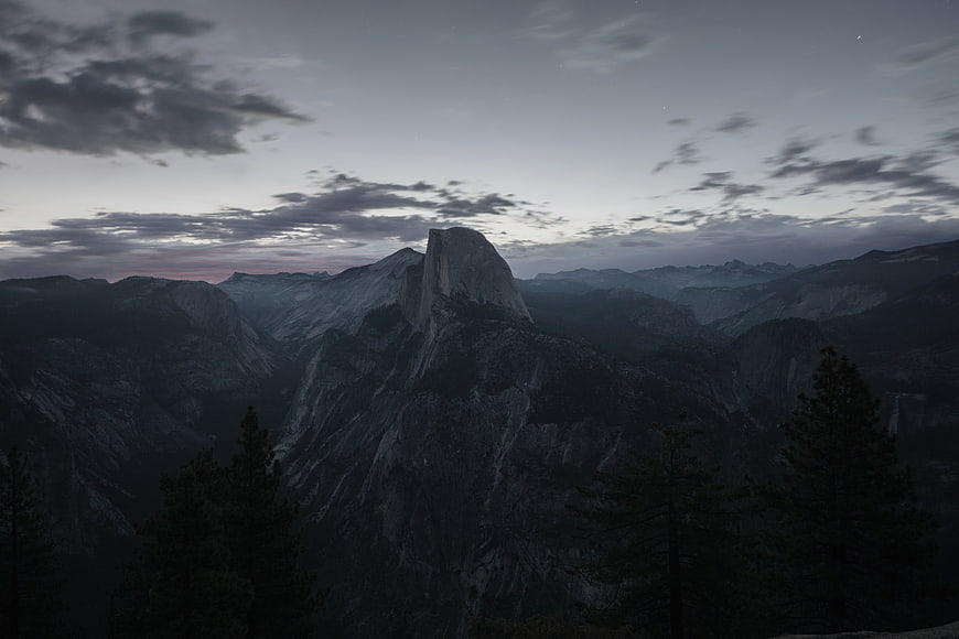 Half Dome Yosemite National Park at Dusk