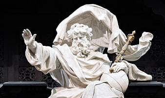 White Marble Statue of God the Father in Cathedral