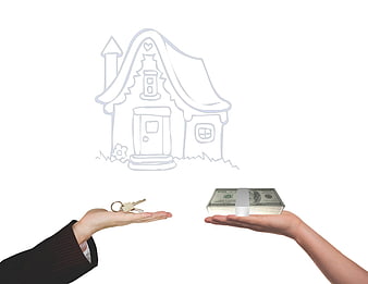 Real Estate Transaction Concept with Keys and Cash