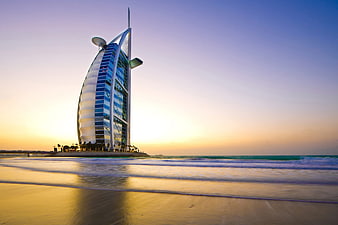 Burj Al Arab Dubai Sunset Long Exposure Beach