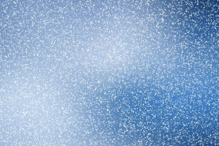 Falling Snowflakes on Blue Sky Background