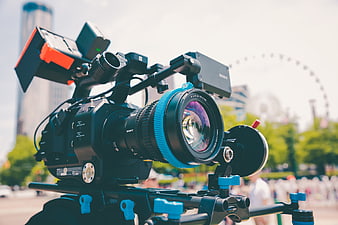 Professional Sony Video Camera Rig Close-Up