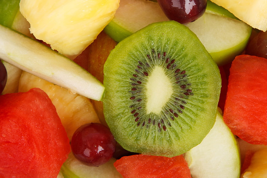 Fresh Mixed Fruit Salad with Kiwi, Watermelon, and Pineapple