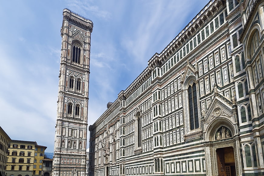 Cathedral of Santa Maria del Fiore and Giotto's Bell Tower in Florence, Italy