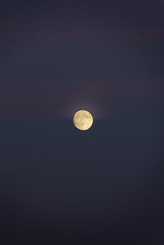 Full Moon in Dark Blue Night Sky