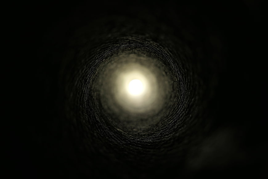 Dark Tunnel with Bright Light at the End