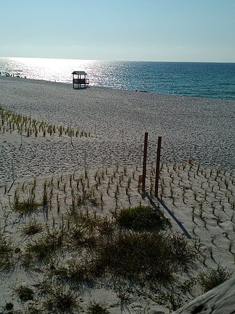 Navarre Beach Gulf of Mexico Coastline With Lifeguard Stand