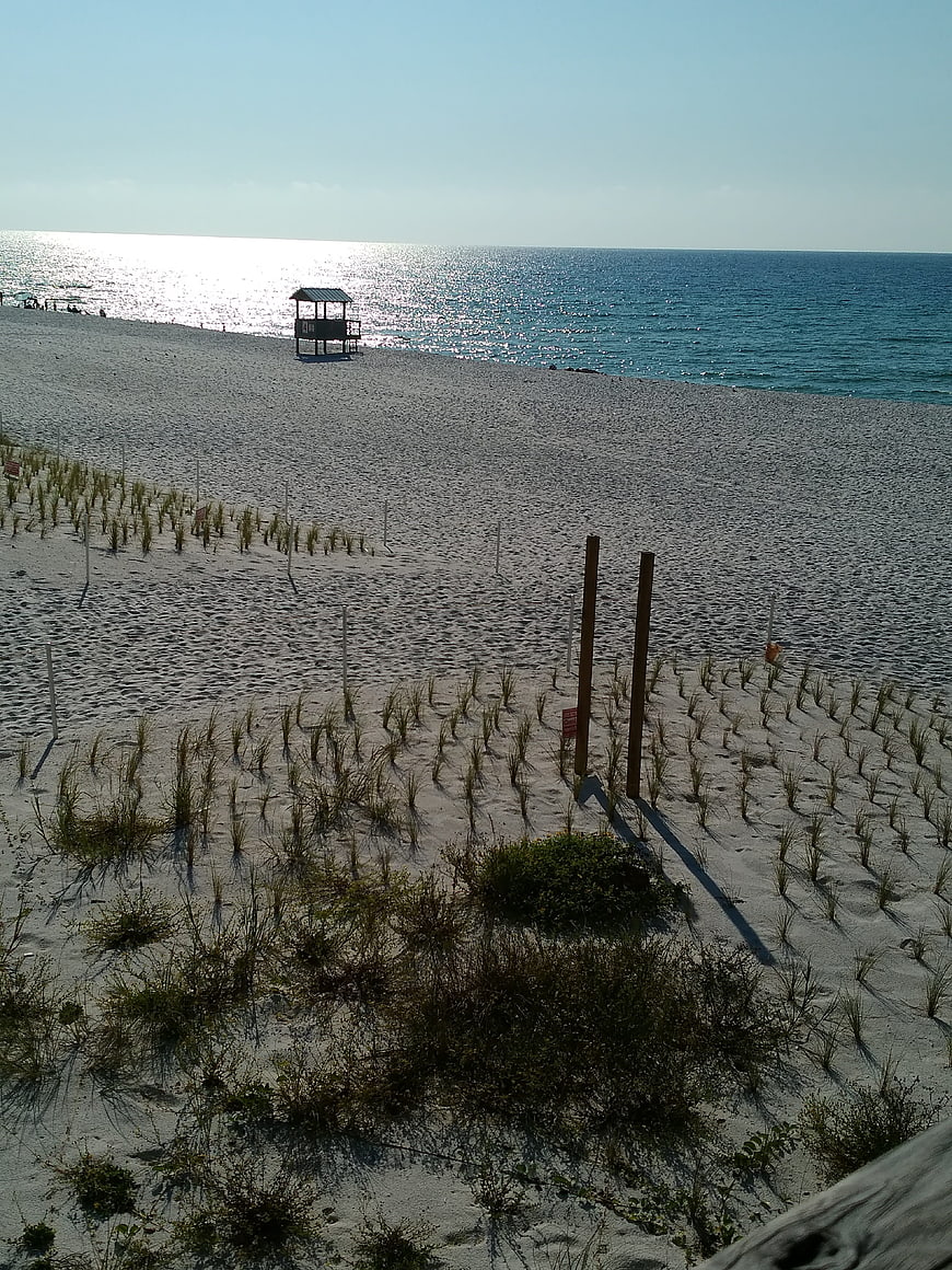 Navarre Beach Gulf of Mexico Coastline With Lifeguard Stand
