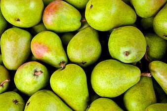 Fresh Green Pears Close-Up Texture Background