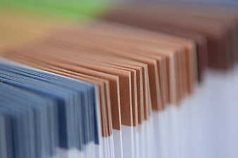 Close-up of Colorful Paper Swatches in a Fanned-Out Stack
