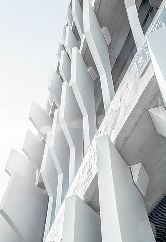 Modern White Geometric Architecture Facade