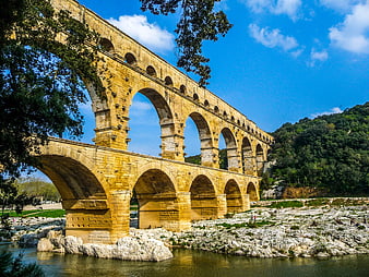 Pont du Gard Roman Aqueduct in Southern France