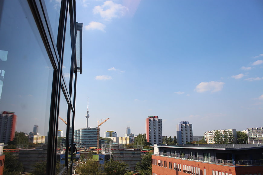 Berlin Skyline View Through Window with TV Tower