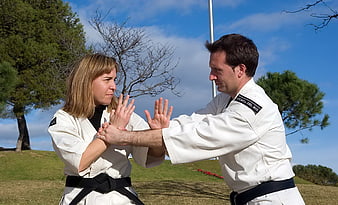 Martial Arts Self-Defense Training Outdoors