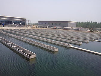 Water Treatment Plant Sedimentation Tank Aerial View