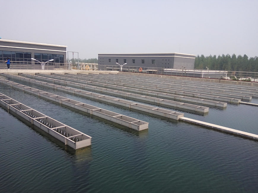 Water Treatment Plant Sedimentation Tank Aerial View