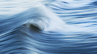 Abstract Blue Ocean Wave with Motion Blur