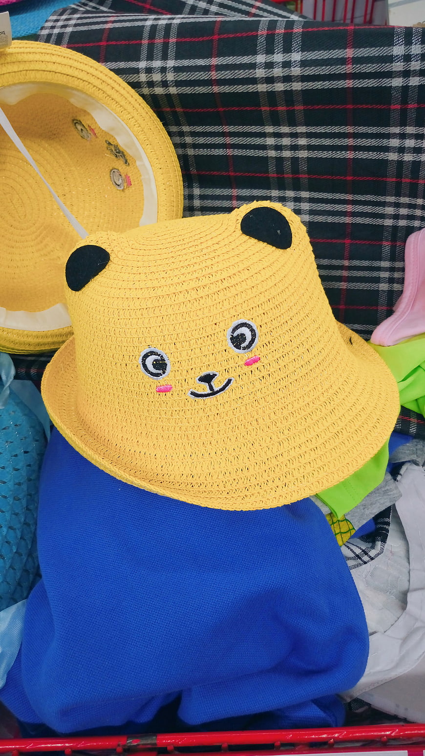 Cute Yellow Straw Bear Hat for Kids