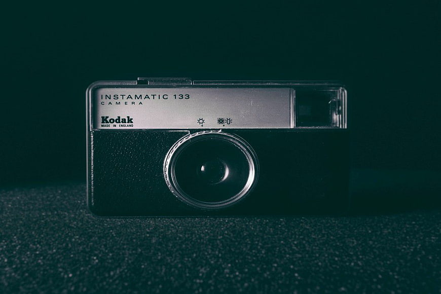 Vintage Kodak Instamatic 133 Camera on Dark Background