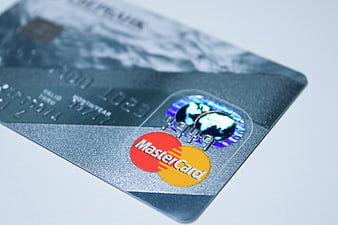 Close-up of Silver Mastercard Credit Card with Hologram