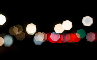 Abstract Bokeh Lights on Black Background