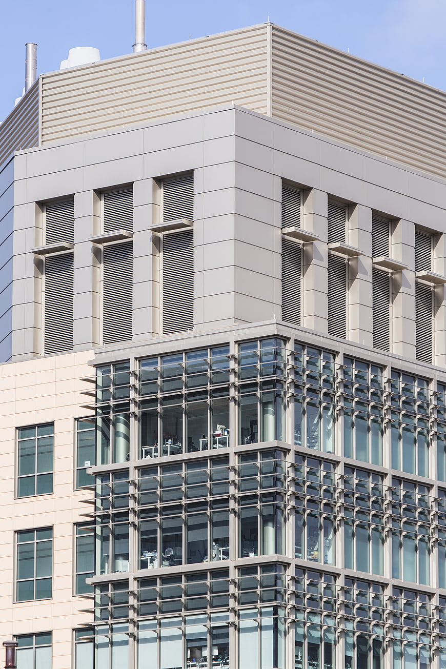 Modern Office Building Facade with Glass and Concrete