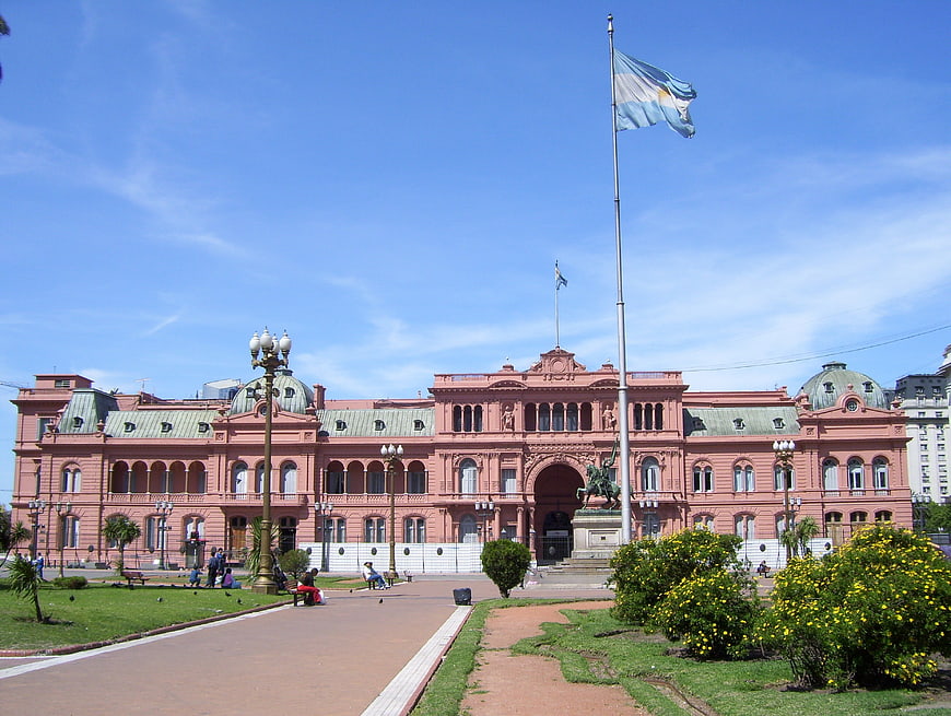 Pink Casa Rosada Government Building in Buenos Aires, Argentina