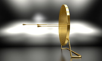 Golden Target with Arrows Hitting Bullseye Concept