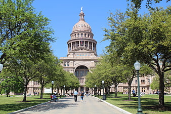 Texas State Capitol Building in Austin with Visitors