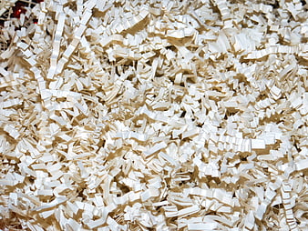 Close-up texture of shredded white paper strips