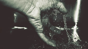 Close-up of hand washing in running water