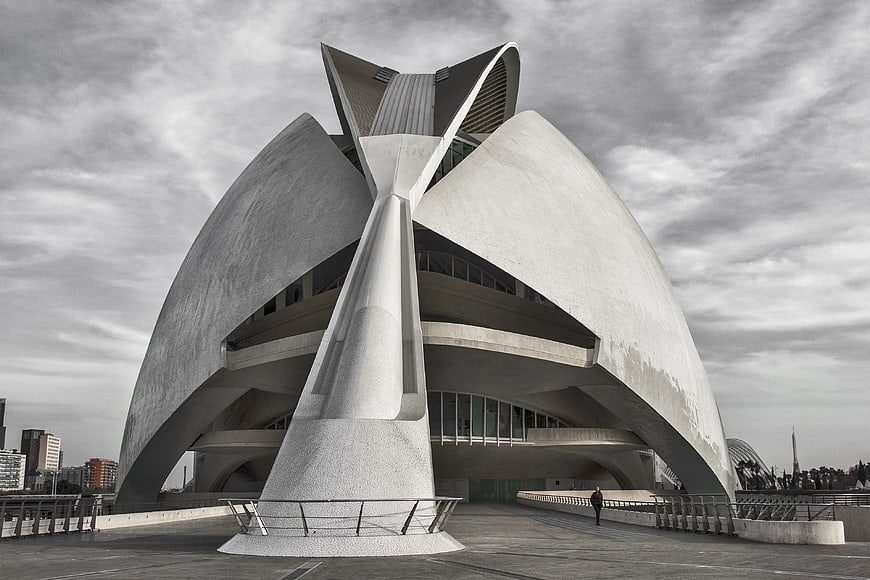 Luminous Vessel of Valencia Architecture in Black and White