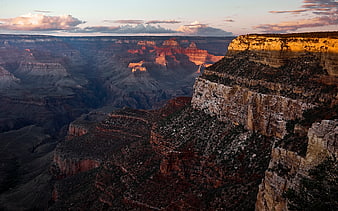 Grand Canyon Sunset Panorama with Golden Light