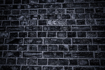Dark Textured Black Brick Wall Background