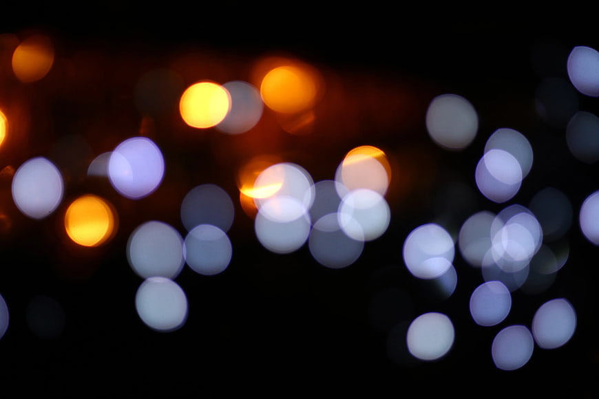 Abstract Bokeh Lights Background with Orange and Blue Orbs