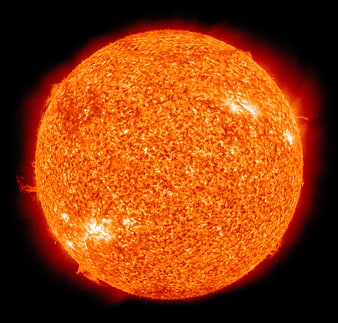 Close-up of the Sun with Solar Flares and Granulation