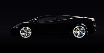 Black Lamborghini Murcielago Side Profile on Dark Background