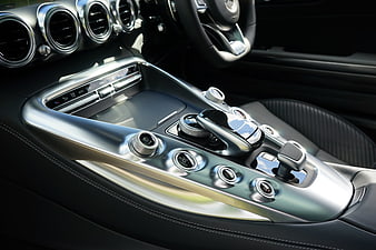 Luxury Mercedes AMG GT Center Console Interior Detail