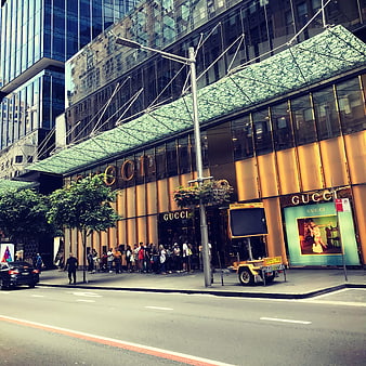 Gucci Storefront on Busy Sydney City Street
