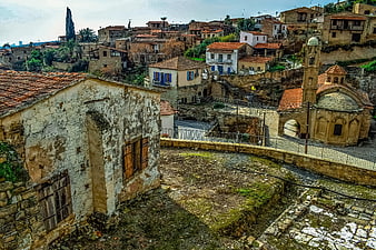 Old Stone Village in Tochni, Cyprus with Traditional Architecture