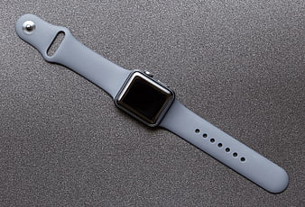 Gray Smartwatch on Textured Gray Background