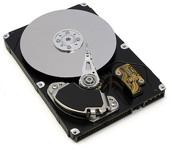 Open Hard Disk Drive Internal Components