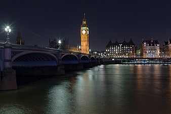 Big Ben and Westminster Bridge at Night, London