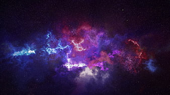 Vibrant Purple and Blue Nebula Galaxy Space Background